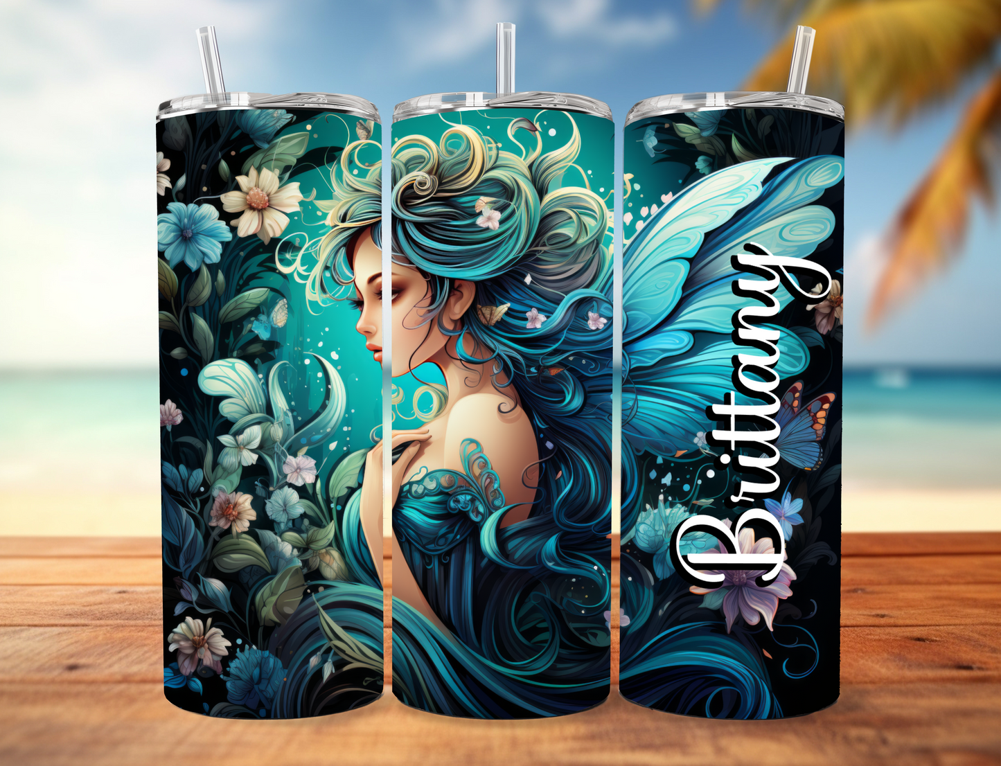 Personalized Blue Fairy Tumbler