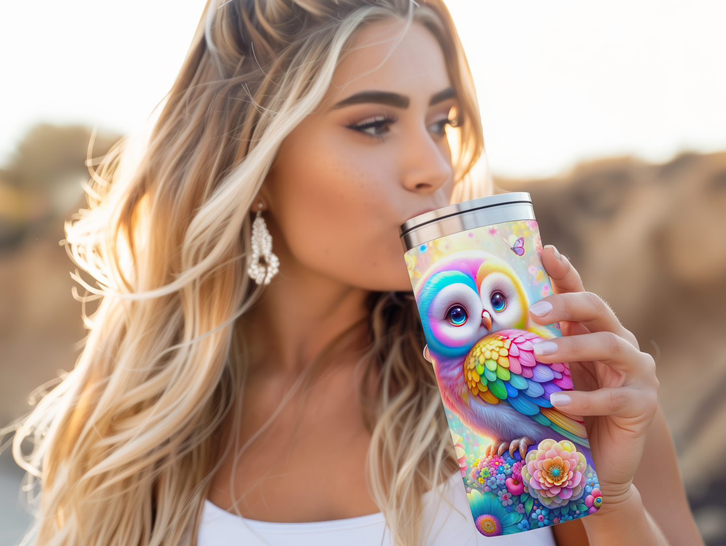 Colorful Owl Tumbler