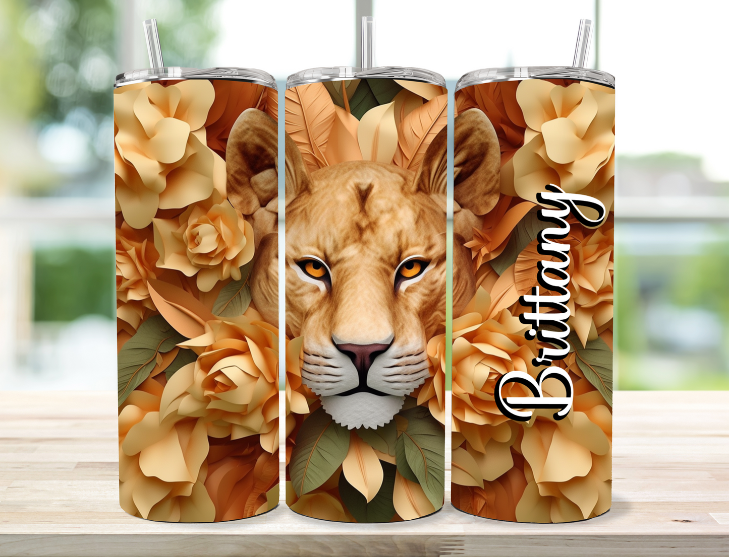 20 oz Personalized Lioness Tumbler