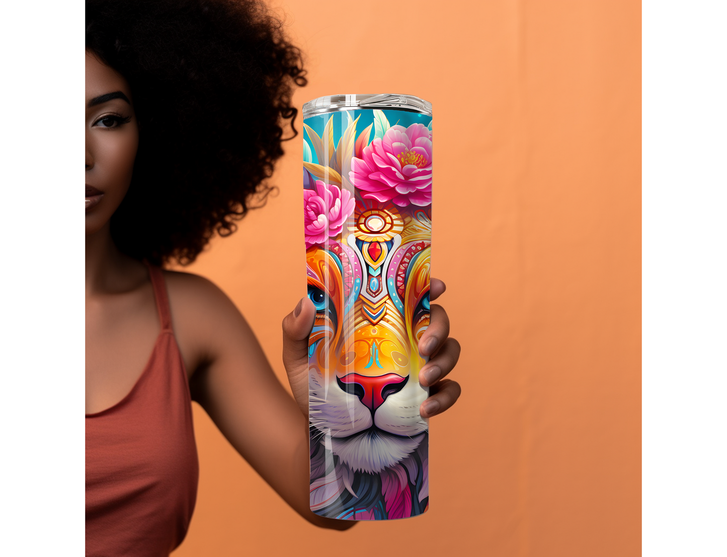 Personalized Colorful Lion Tumbler